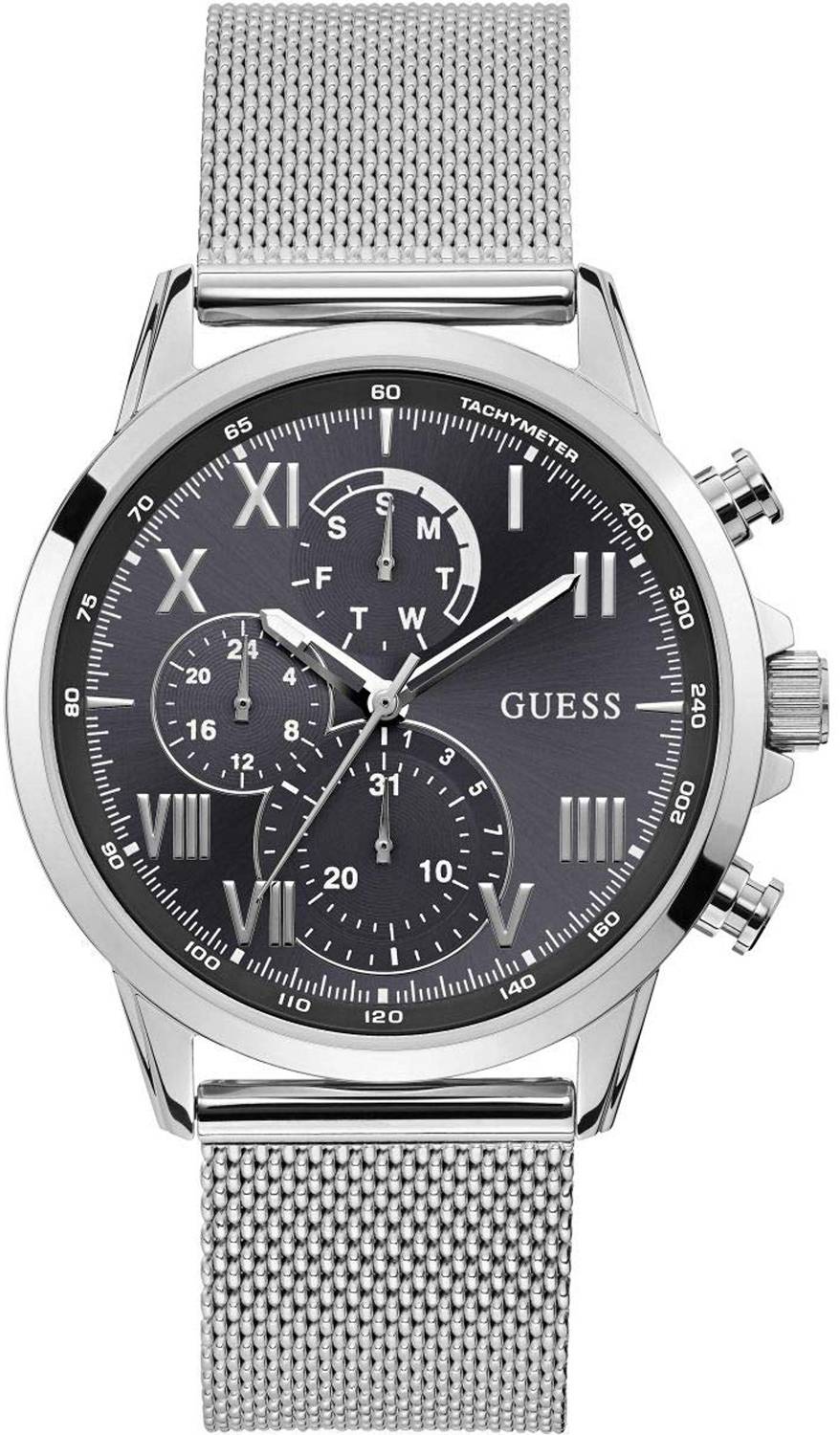 Guess Herren Armbanduhr Multi Dial Uhr Porter mit Edelstahl Armband W1310G1