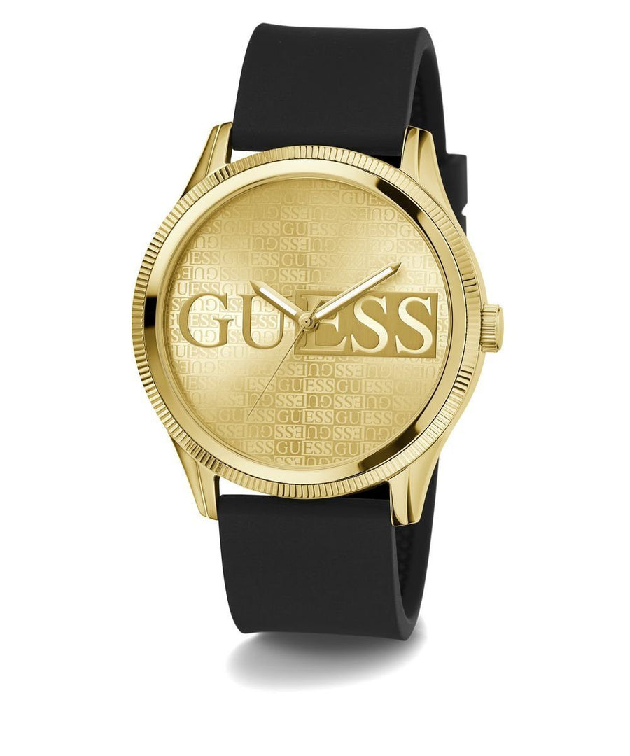 Guess Herren  Armbanduhr REPUTATION schwarz, gold 44 mm GW0726G2