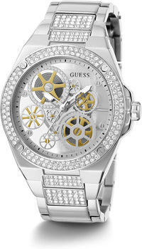 Thumbnail for Guess Herren Armbanduhr Big Reveal Armband Edelstahl silber GW0323G1