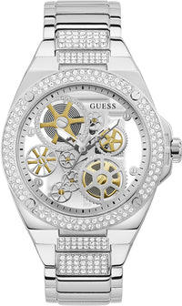 Thumbnail for Guess Herren Armbanduhr Big Reveal Armband Edelstahl silber GW0323G1