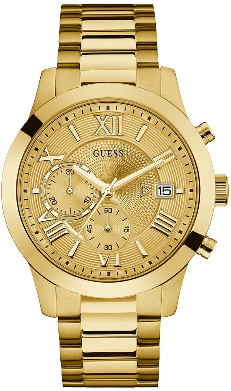 Guess Herren Armbanduhr Atlas gold GW0668G4 45 mm