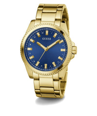 Thumbnail for Guess Herren Armbanduhr CHAMP gold, blau 44 mm GW0718G2