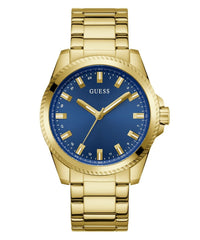 Thumbnail for Guess Herren Armbanduhr CHAMP gold, blau 44 mm GW0718G2