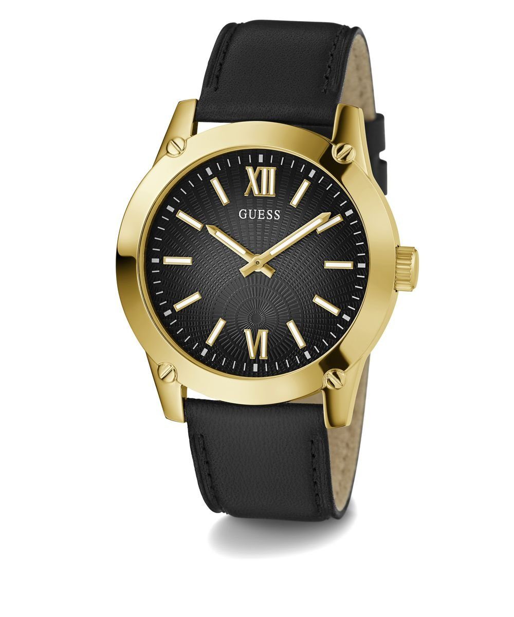 Guess Herren Armbanduhr Crescent schwarz, gold 44 mm GW0628G2