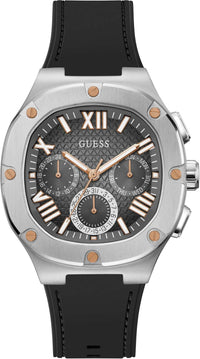 Thumbnail for Guess Herren Armbanduhr Multifunktion Headline schwarz, silber 42 mm GW0571G1