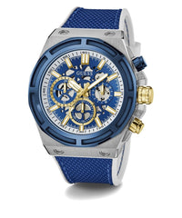 Thumbnail for Guess Herren Armbanduhr MASTERPIECE Multifunktion blau, silber 47 mm GW0713G1