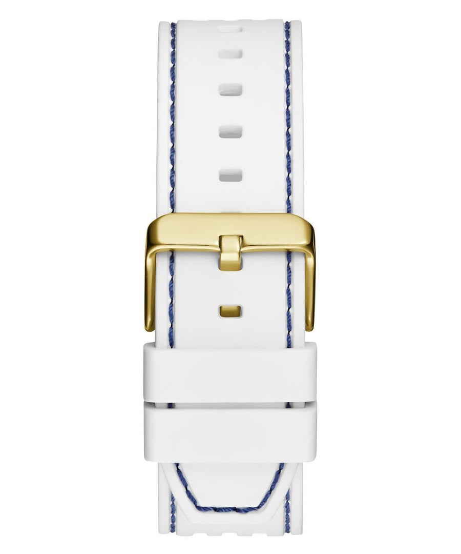 Guess Herren Armbanduhr Multifunktion Phoneix weiß, blau 43 mm GW0499G6