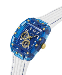 Thumbnail for Guess Herren Armbanduhr Multifunktion Phoneix weiß, blau 43 mm GW0499G6