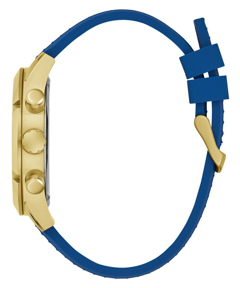 Guess Herren Armbanduhr RESISTANCE Multifunktion blau, gold 44 mm GW0729G1