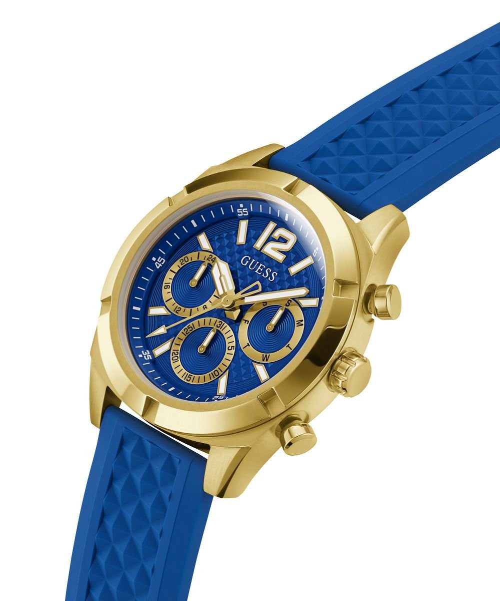 Guess Herren Armbanduhr RESISTANCE Multifunktion blau, gold 44 mm GW0729G1