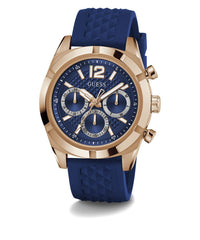 Thumbnail for Guess Herren Armbanduhr RESISTANCE Multifunktion blau, roségold 44 mm GW0729G3