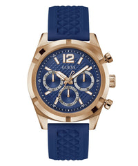 Thumbnail for Guess Herren Armbanduhr RESISTANCE Multifunktion blau, roségold 44 mm GW0729G3