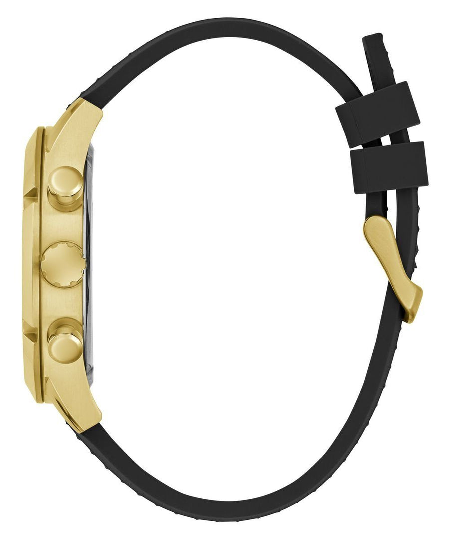 Guess Herren Armbanduhr RESISTANCE Multifunktion schwarz, gold 44 mm GW0729G2