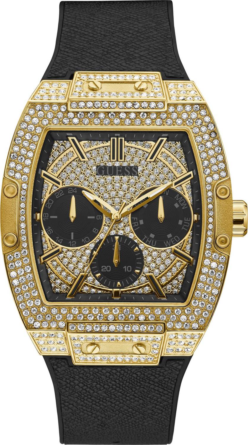 Guess Herren Armband uhr goldfarben 314 Zirkonia Kristale PHOENIX GW0048G2