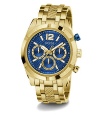 Thumbnail for Guess Herren Multifunkion Armbanduhr RESISTANCE gold, blau 44 mm GW0714G2