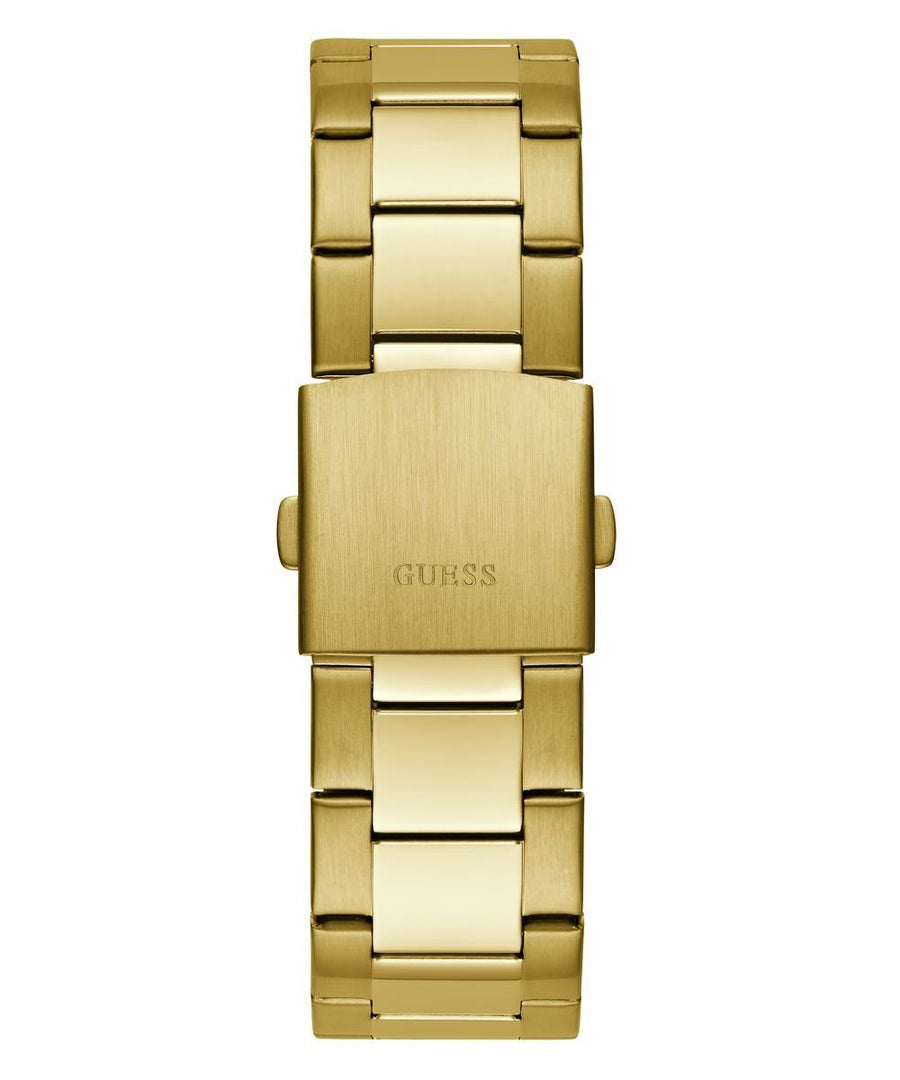 Guess Herren Multifunkion Armbanduhr ZEN gold, hellblau 42 mm GW0707G2