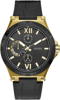 Thumbnail for Guess Herren Uhr Edelstahl Farbe Gold Amband Leder/silikon GW0204G1