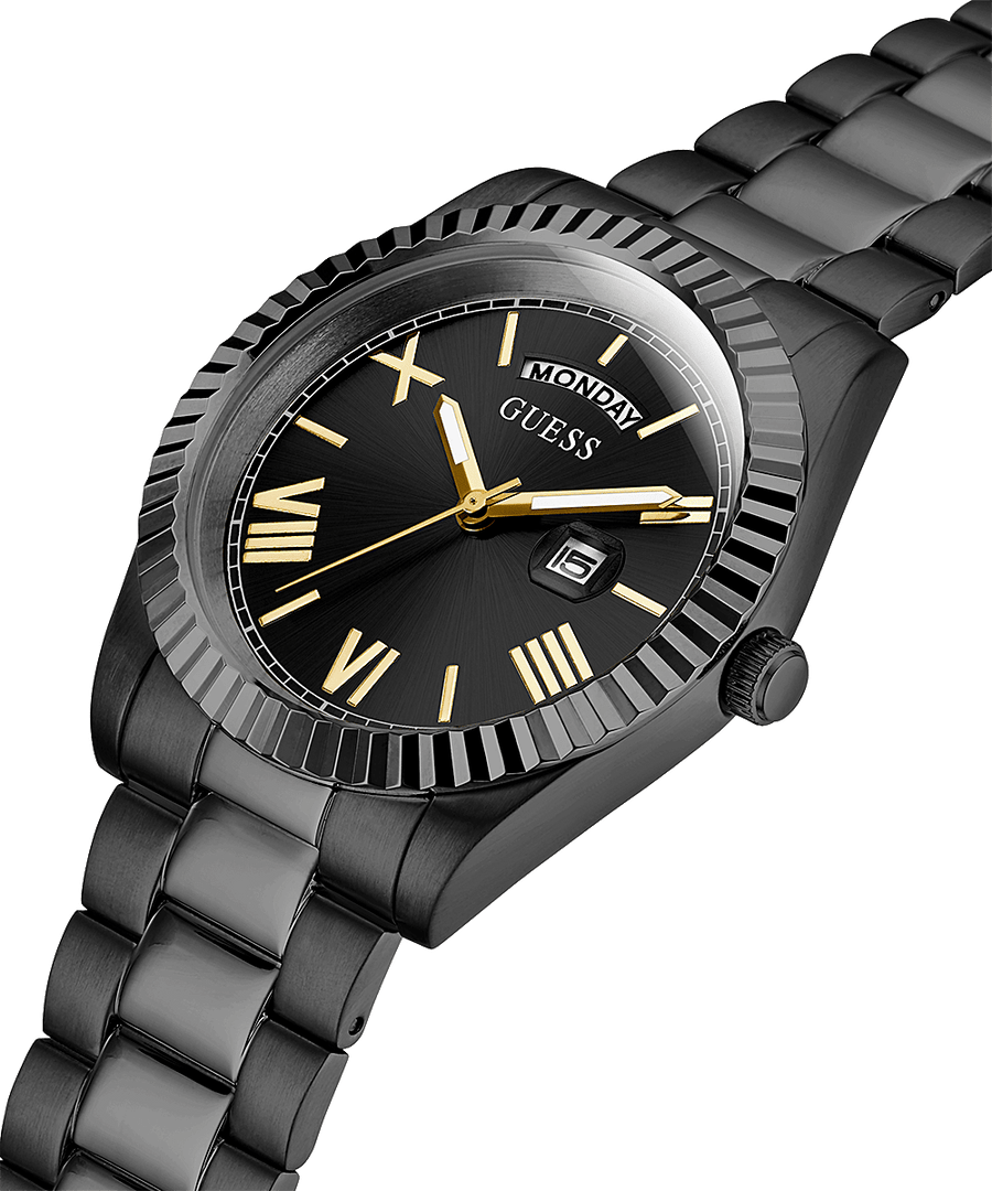 Guess Herrenuhr Connoisseur Edelstahl schwarz GW0265G4