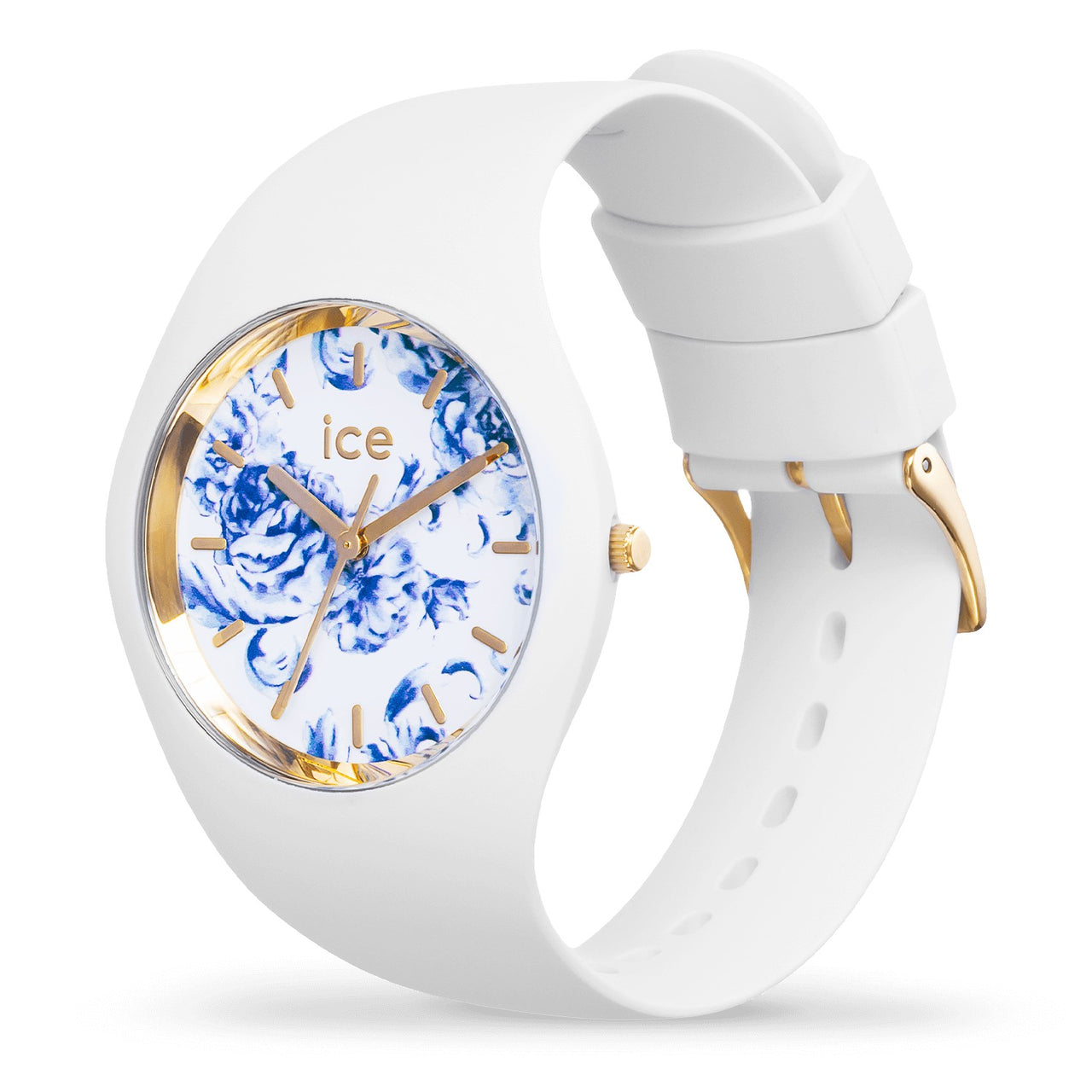 Ice-Watch - ICE blue White porcelain - Weiße Damenuhr mit Silikonarmband - 019227 (Medium)