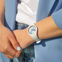 Thumbnail for Ice-Watch - ICE blue White porcelain - Weiße Damenuhr mit Silikonarmband - 019227 (Medium)