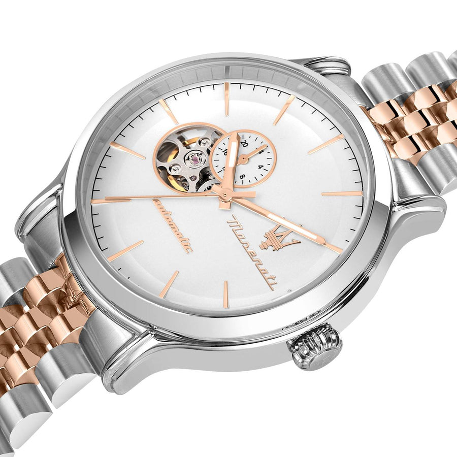 Maserati Herren Armbanduhr  Epoca 45 mm Zifferblatt mit offenem Herz Armband Stainless Steel R8823118008