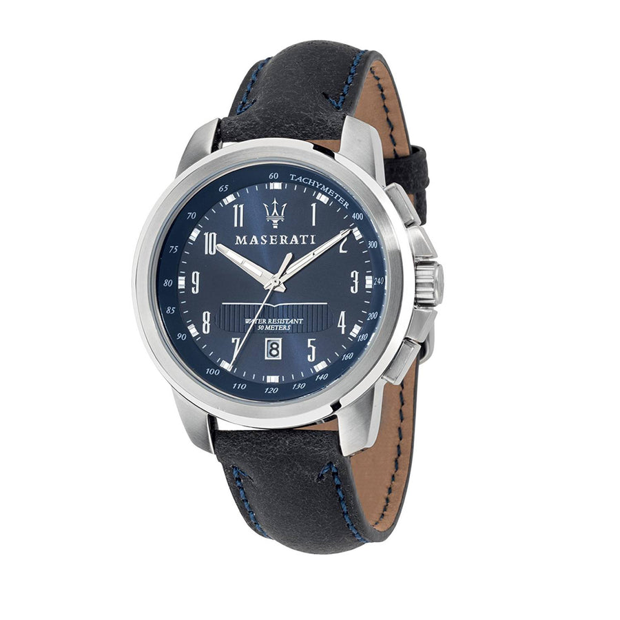 Maserati Herren Armbanduhr  Successo  45 mm Datumsfenster Armband Leder R8851121003