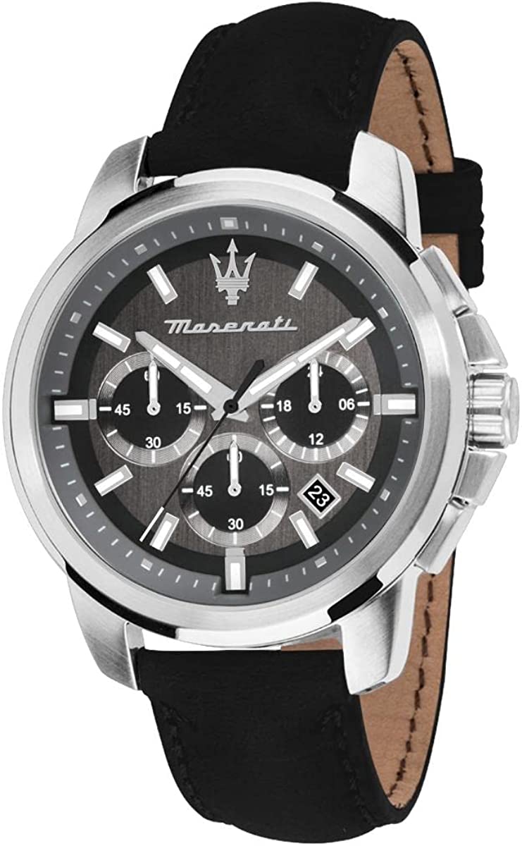 Maserati Herren Armbanduhr SUCCESSO 44 mm Armband Leder R8871621006