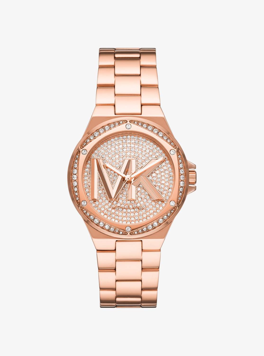 Michael Kors Damen Armbanduhr LENNOX Lennox im Rosé-Goldton mit Pavé und Logo MK7230