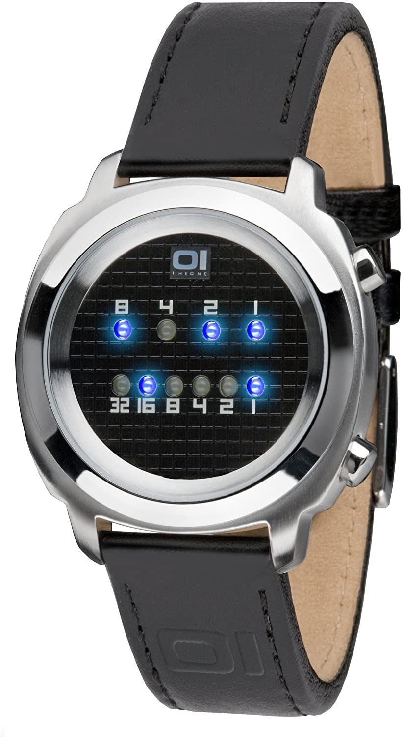 THE ONE Herren Binär-Armbanduhr Digital Zerone schwarz/silber ZE102B1