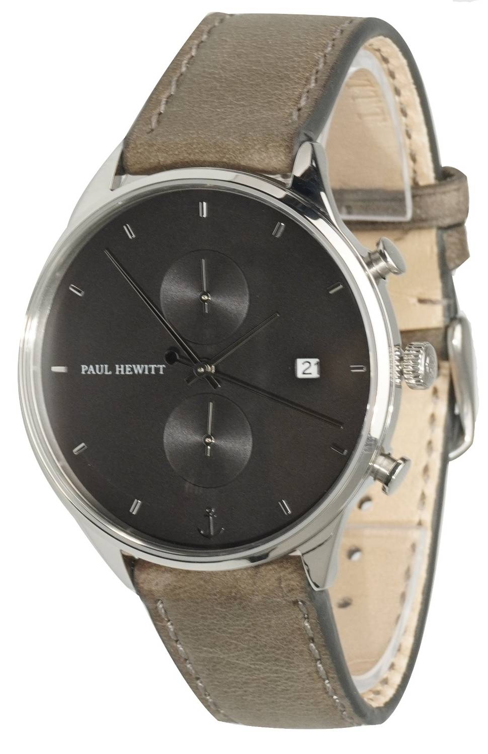 Paul Hewitt Damen Armbanduhr Chrono Line 42 mm Armband Leder PH-C-S-M-13M