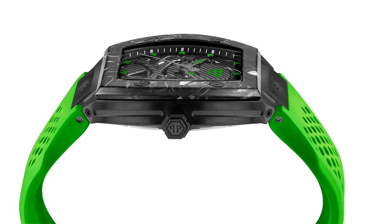 Philipp Plein Automatik Herrenuhr The $keleton $port Master Neon Lime