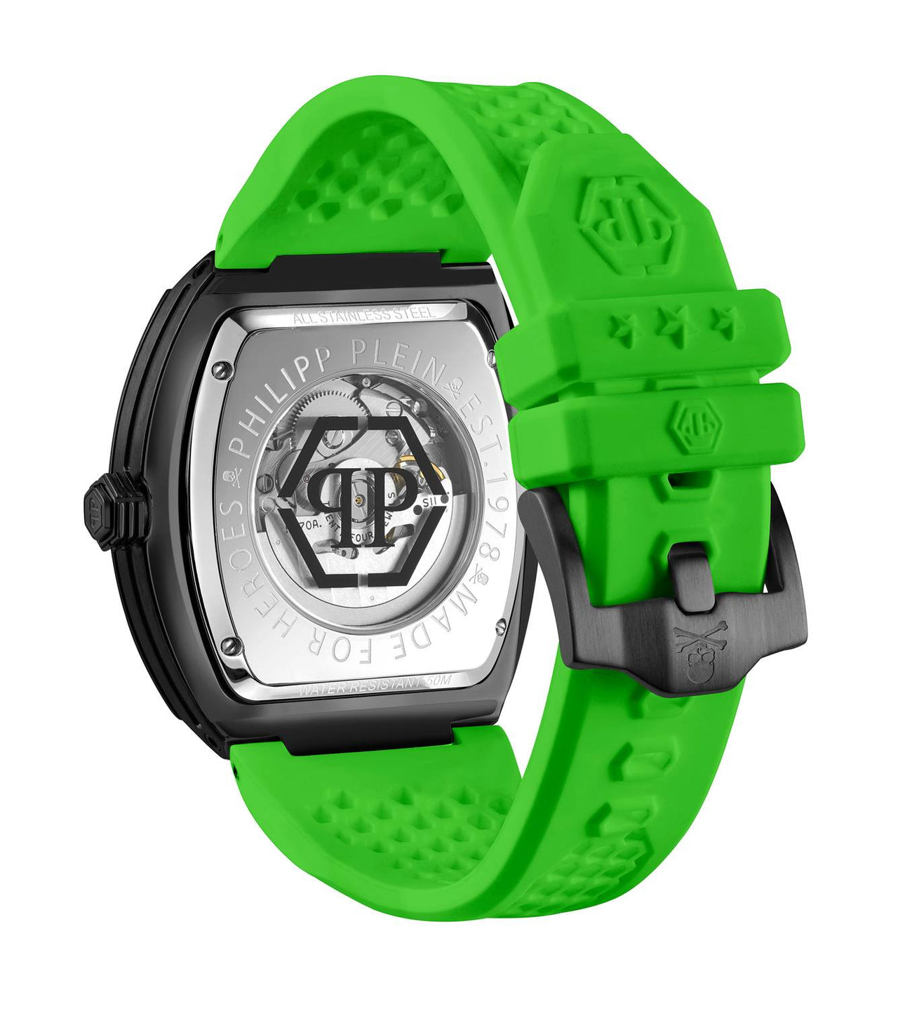 Philipp Plein Automatik Herrenuhr The $keleton $port Master Neon Lime