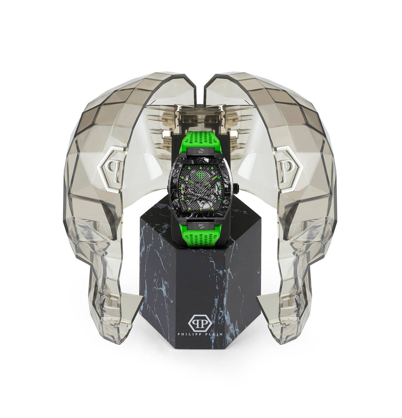 Philipp Plein Automatik Herrenuhr The $keleton $port Master Neon Lime