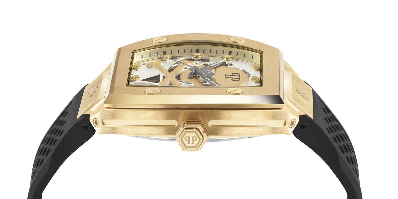 Philipp Plein Automatik Herrenuhr The $keleton Gold Rush PWBAA0321