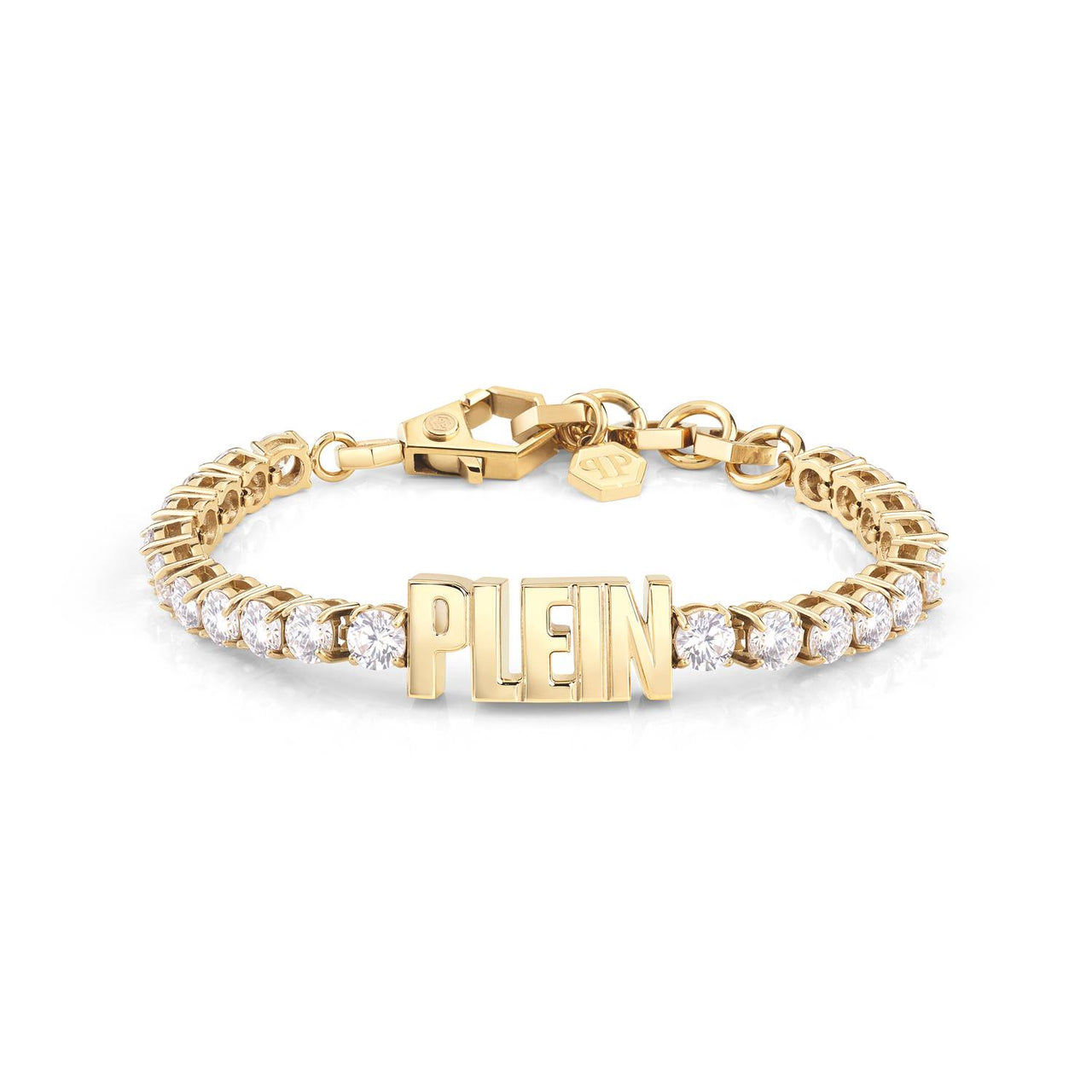 Philipp Plein Damen Armband Armkette Edelstahl IP Gold Lettering