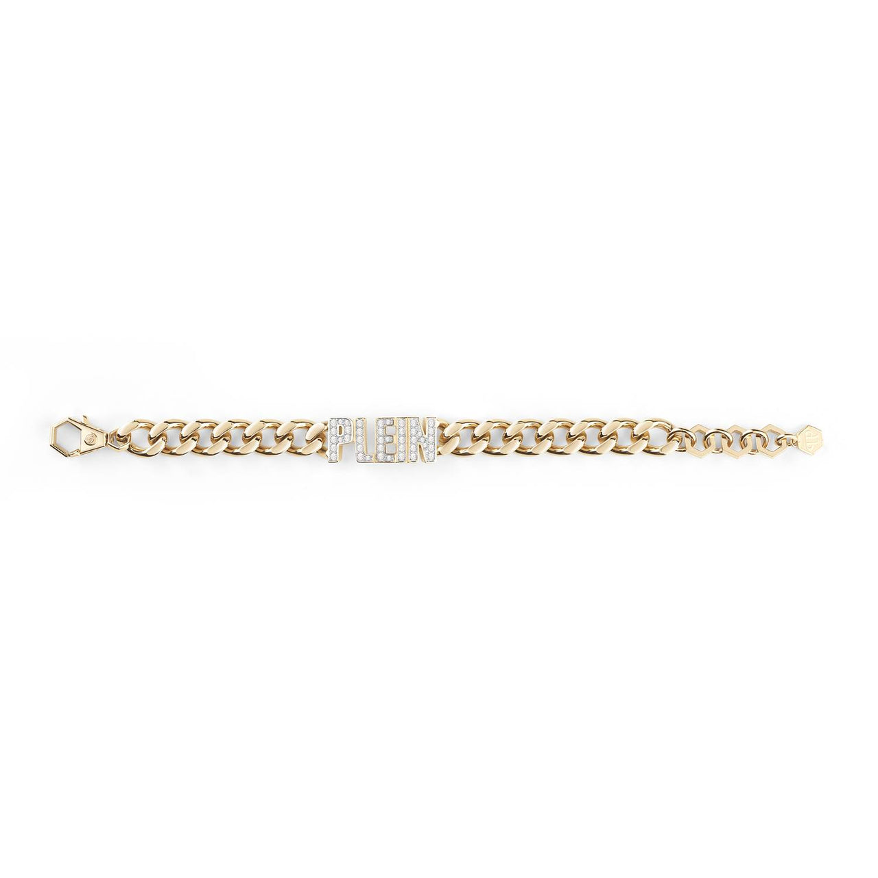 Philipp Plein Damen Kette Halskette Edelstahl IP Gold Lettering