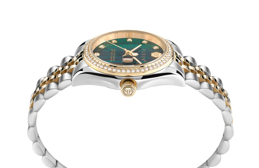 Philipp Plein Damenuhr Date Superlative Bicolor/grün