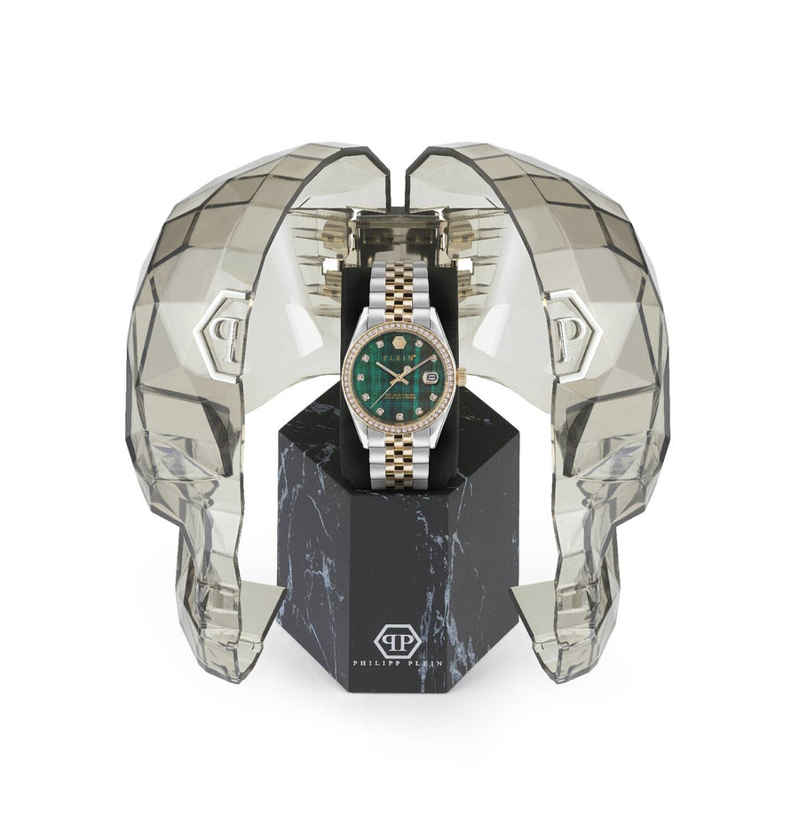 Philipp Plein Damenuhr Date Superlative Bicolor/grün