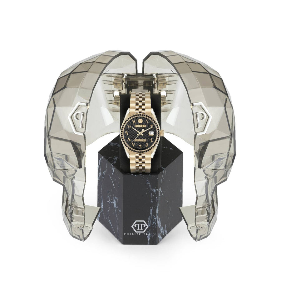 Philipp Plein Damenuhr Date Superlative Crystal Gold