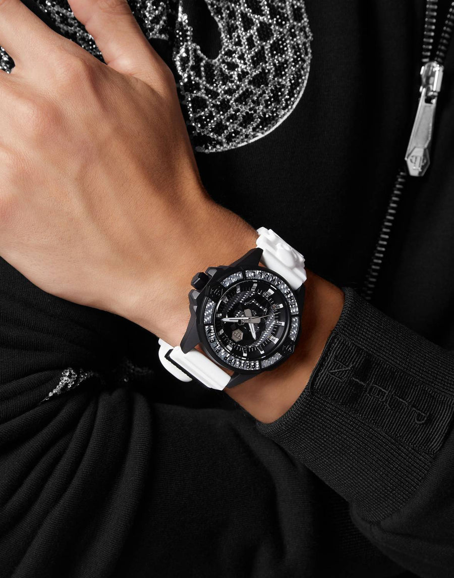 Philipp Plein Herrenuhr The $kull Carbon Fiber
