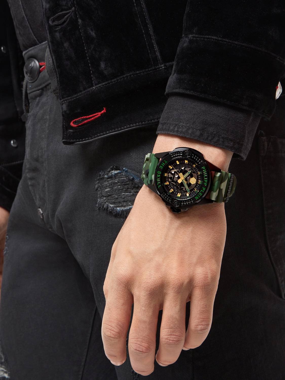 Philipp Plein Herrenuhr The $kull Titan Camouflage