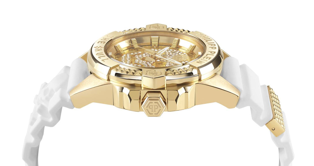 Philipp Plein Herrenuhr The $kull Titan Crystal Weiß PWAAA1221