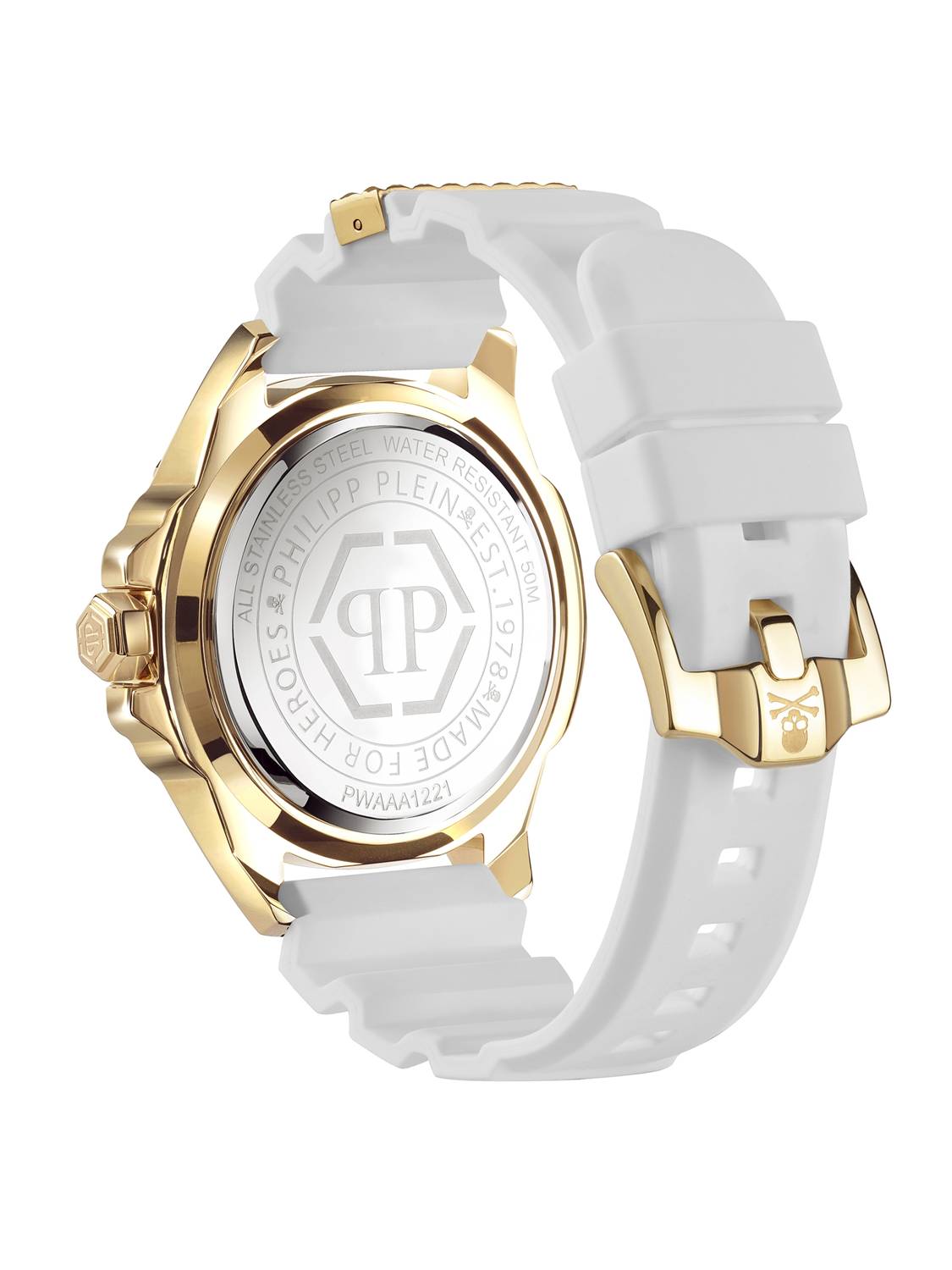 Philipp Plein Herrenuhr The $kull Titan Crystal Weiß PWAAA1221