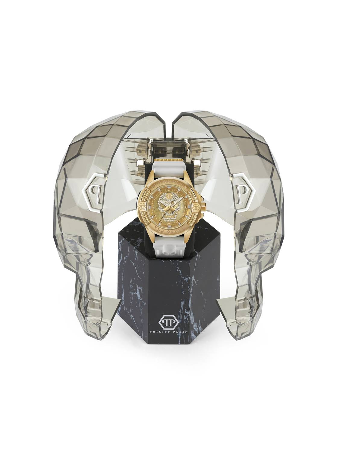 Philipp Plein Herrenuhr The $kull Titan Crystal Weiß PWAAA1221