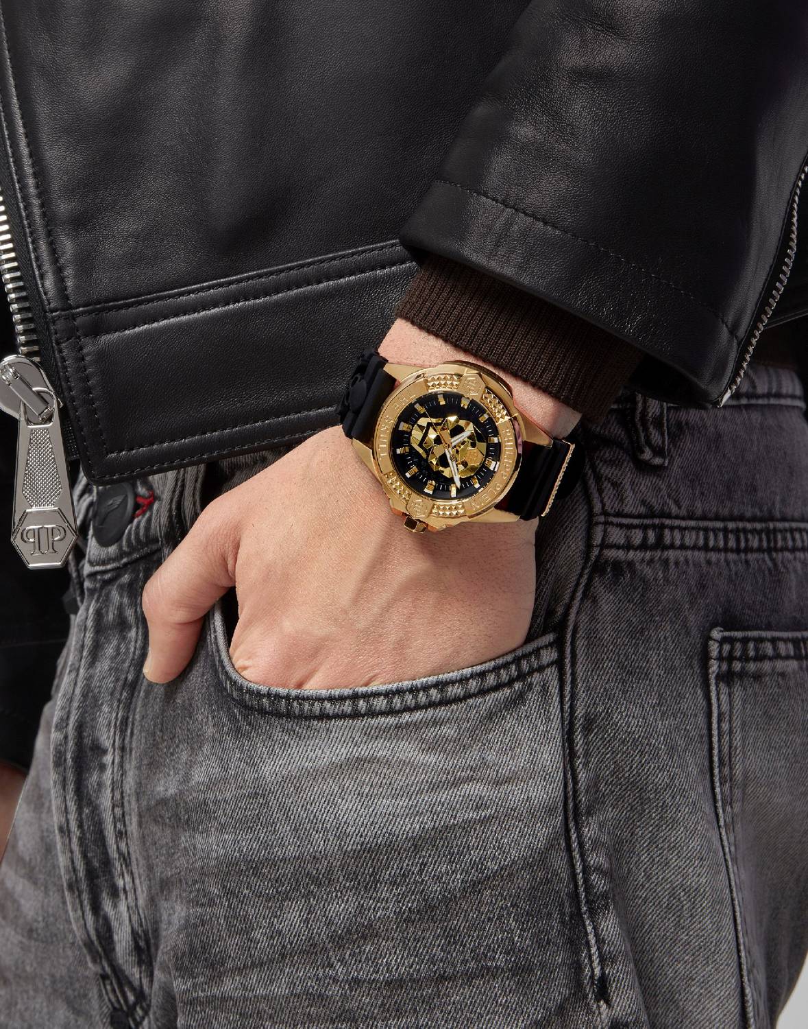 Philipp Plein Herrenuhr The $kull Titan Gold PWAAA0221