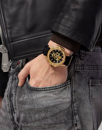 Thumbnail for Philipp Plein Herrenuhr The $kull Titan Gold PWAAA0221