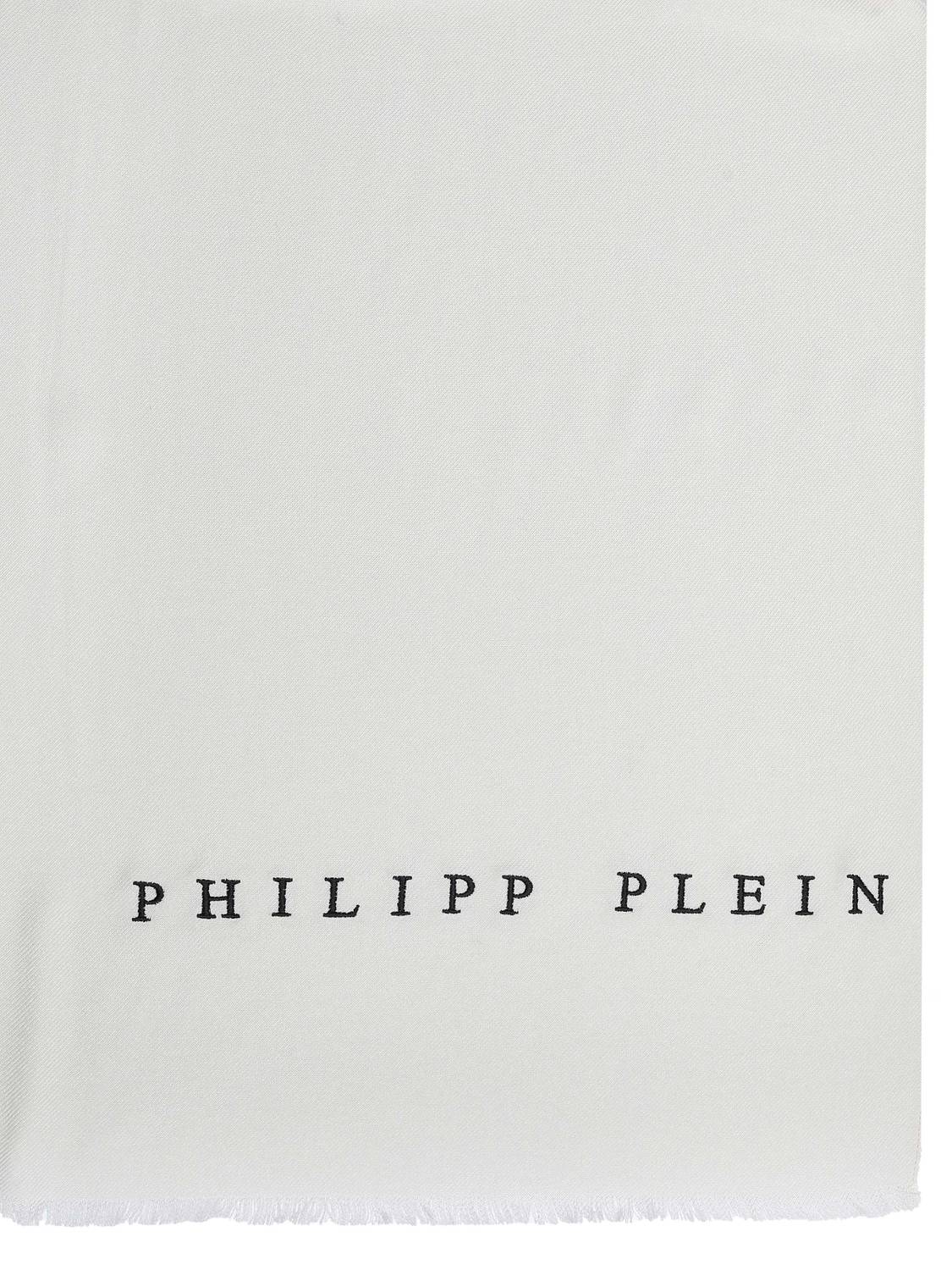 Philippe Plein Schal Halstuch Stola mit gesticktem Logo