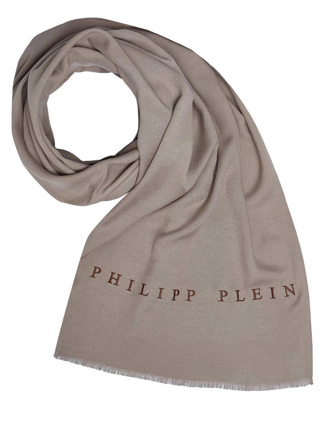 Philippe Plein Schal Halstuch Stola mit gesticktem Logo