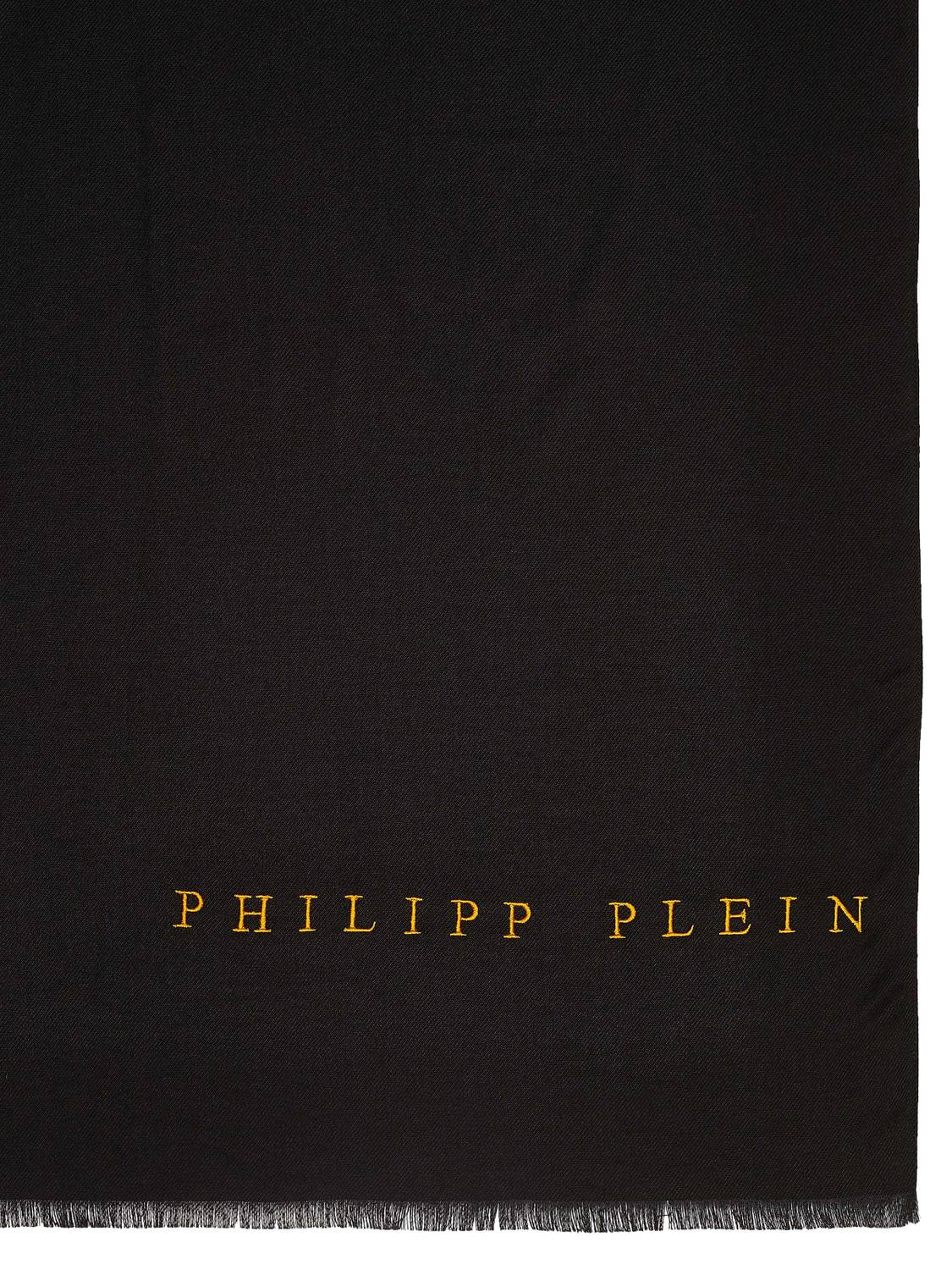 Philippe Plein Schal Halstuch Stola mit gesticktem Logo