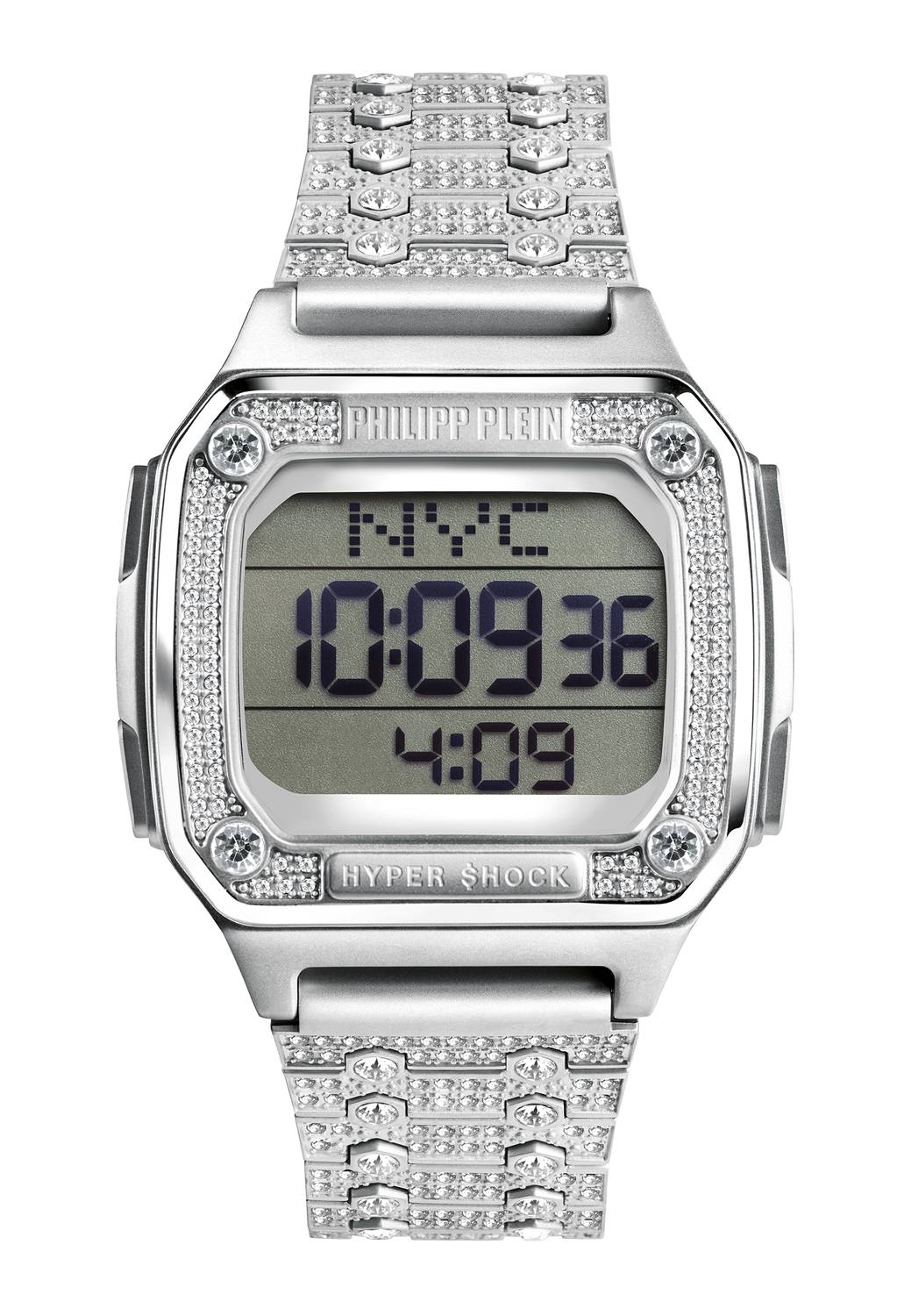 Philipp Plein Unisex Uhr Hyper $hock Tornado Silver Crystal